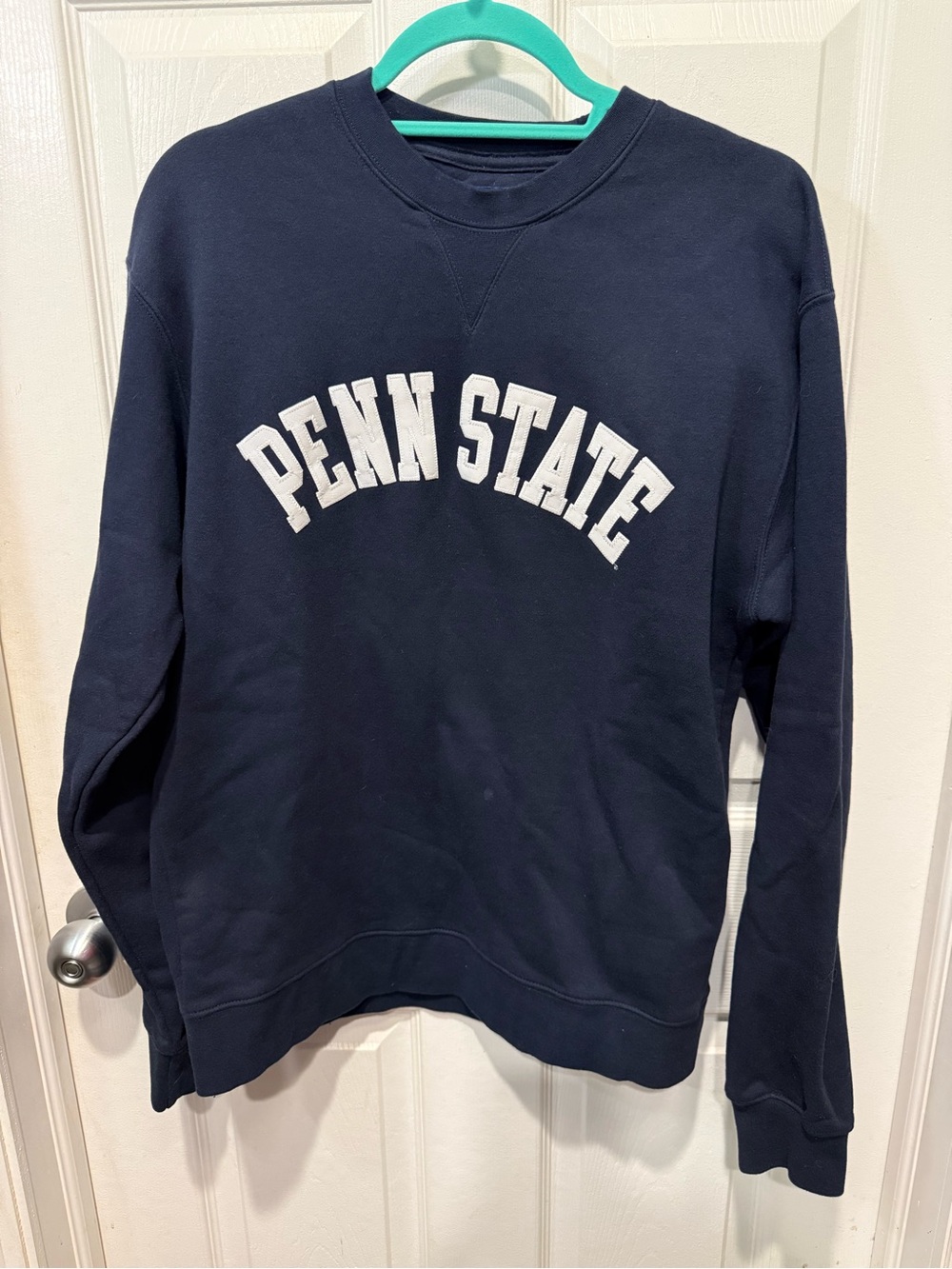 Penn State Crewneck with Embroidered Lettering in Navy!